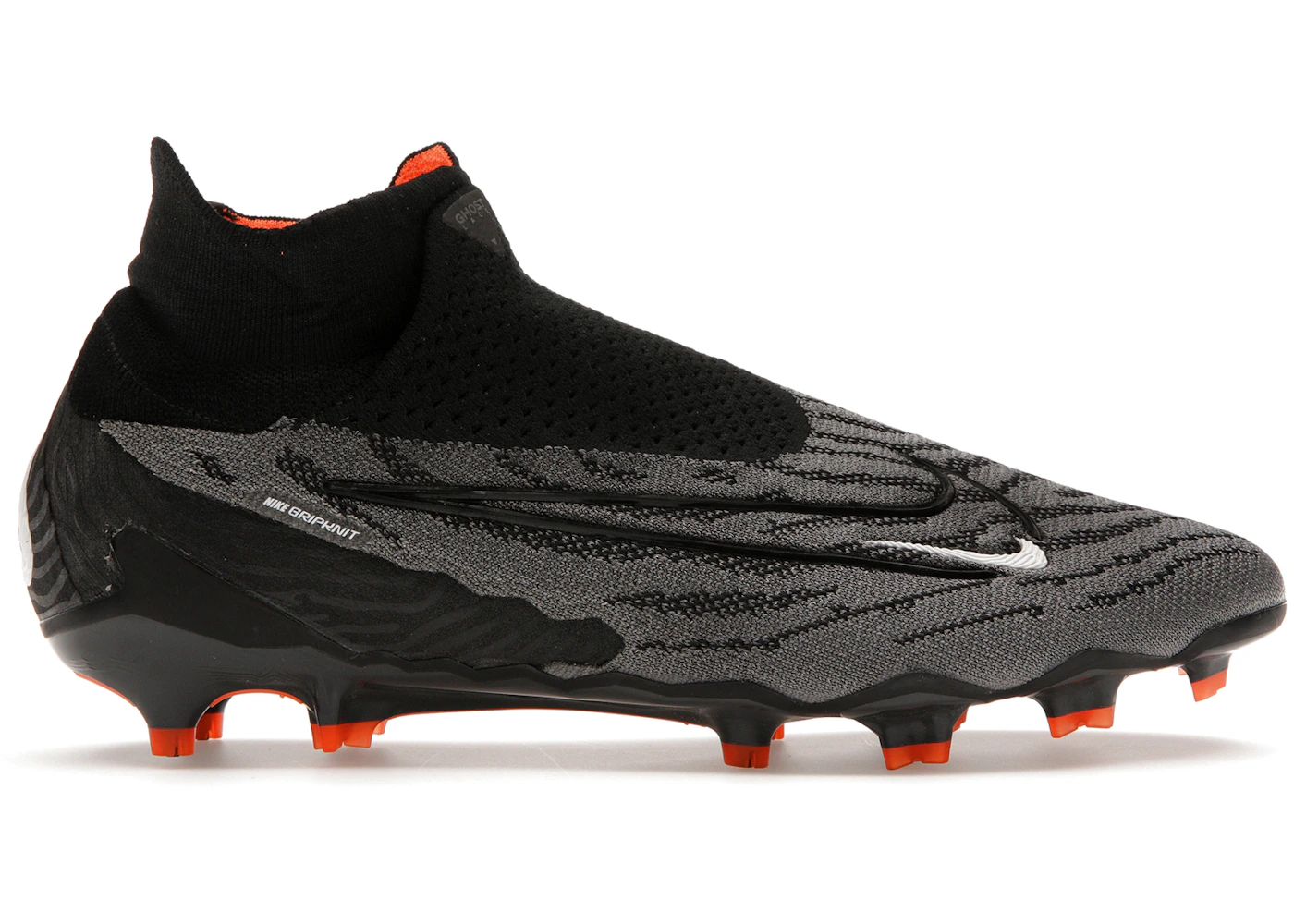 Nike Gripknit Phantom GX Elite Dynamic Fit FG Black Dark Smoke Grey Total Orange