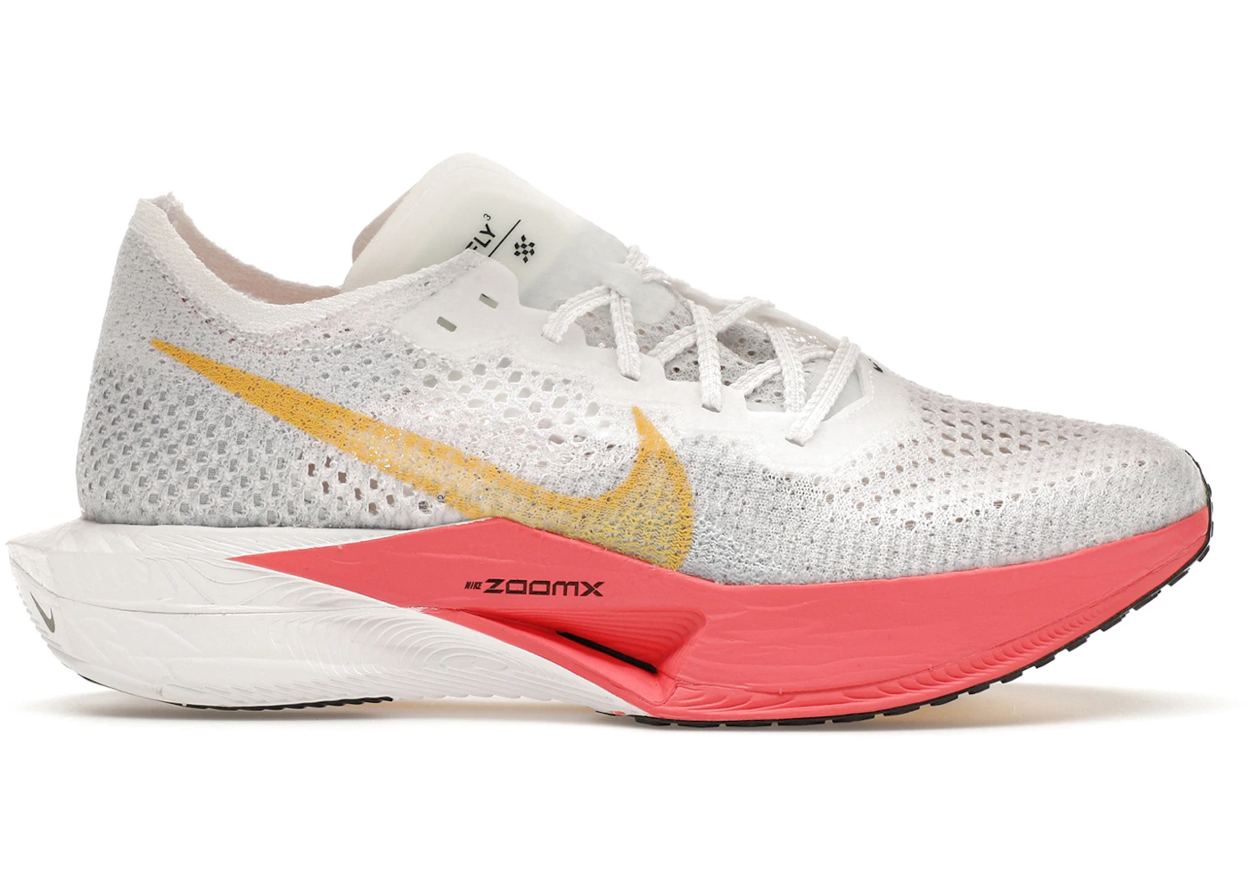 Nike ZoomX Vaporfly 3 White Topaz Gold Sea Coral Womens