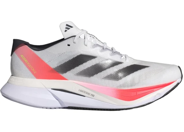 adidas Adizero Boston 12 Cloud White Aurora Met. Solar Red
