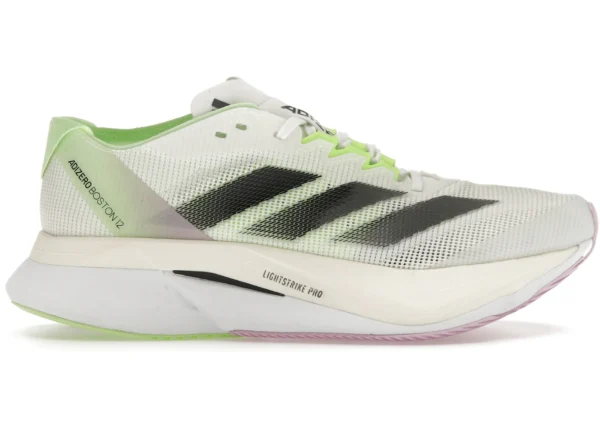 adidas Adizero Boston 12 Cloud White Core Black Green Spark
