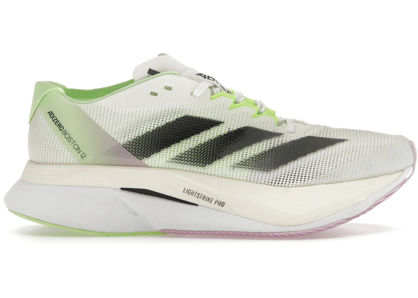 adidas Adizero Boston 12 Cloud White Core Black Green Spark